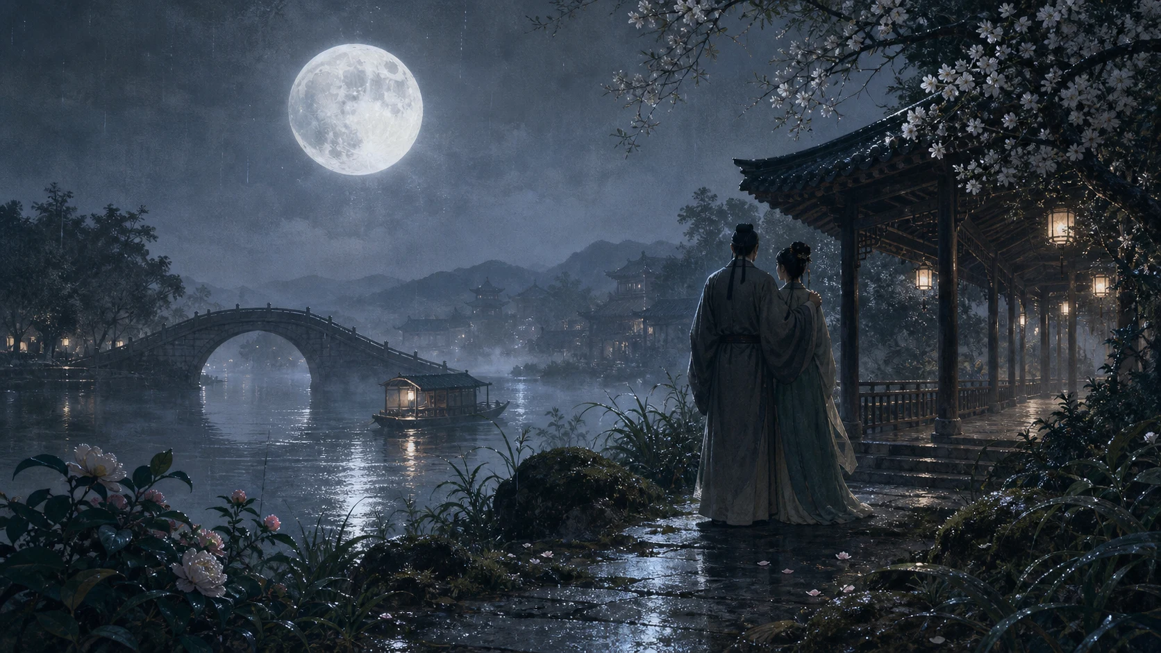 携手看花深径