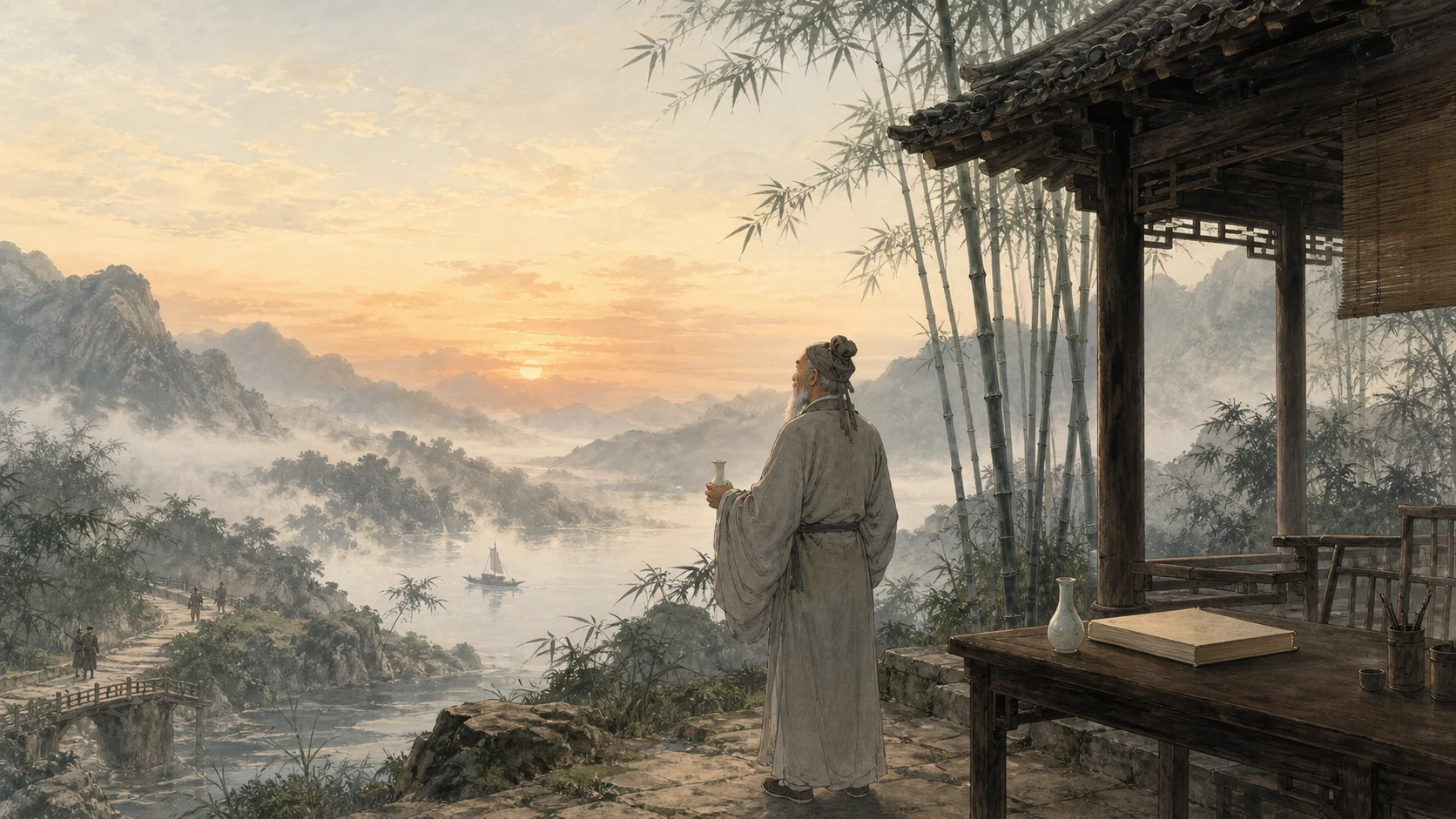 家住苍烟落照间