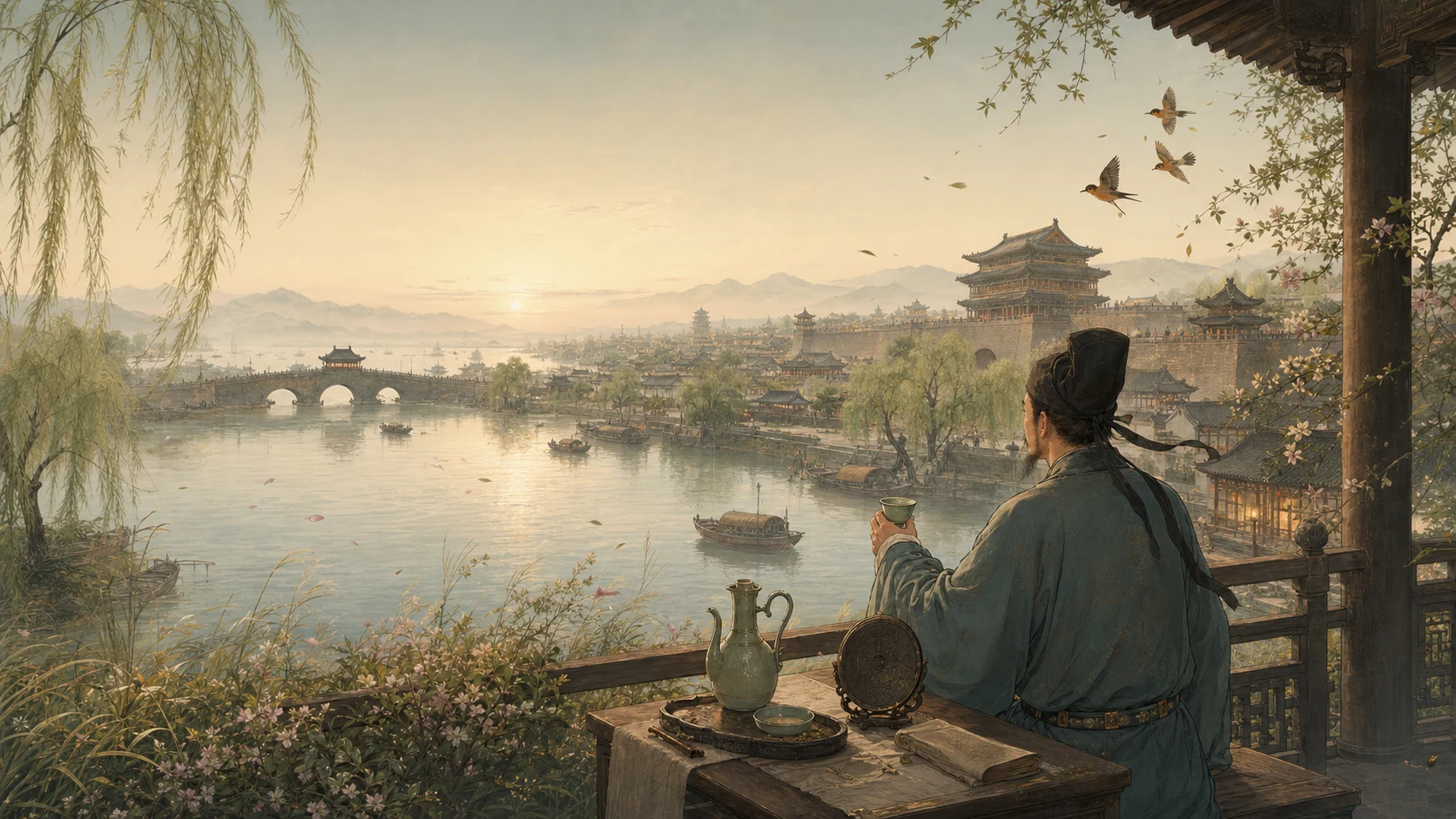 城上风光莺语乱