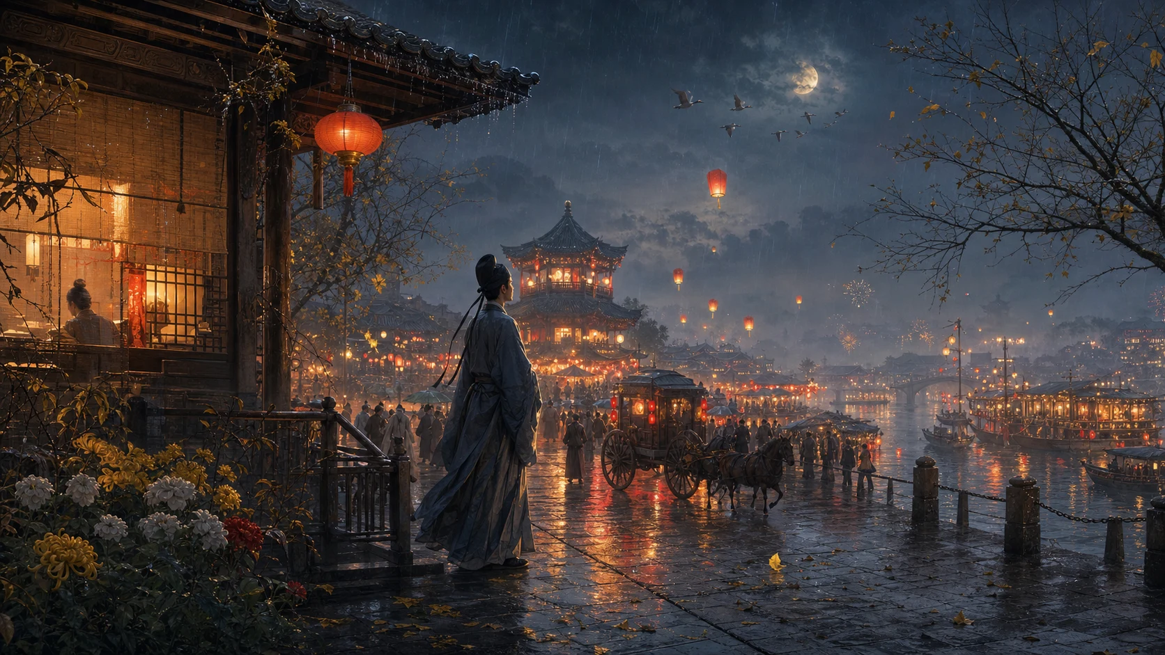 夜雨滴空阶