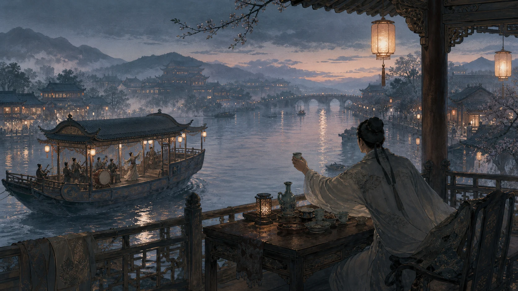 画船捶鼓催君去
