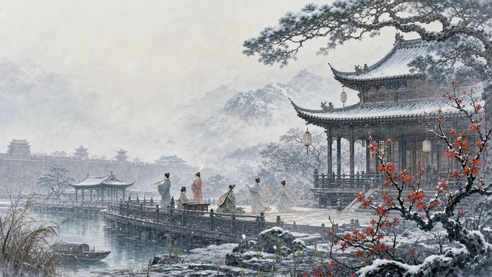 吊雪香亭梅