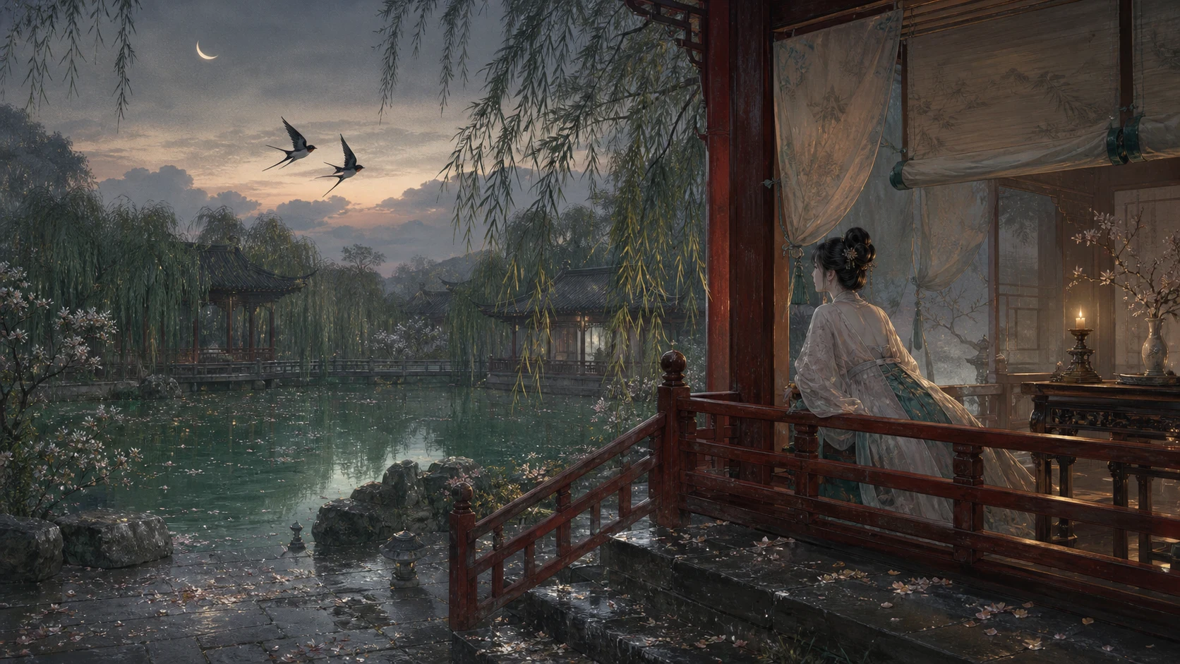 雨晴烟晚