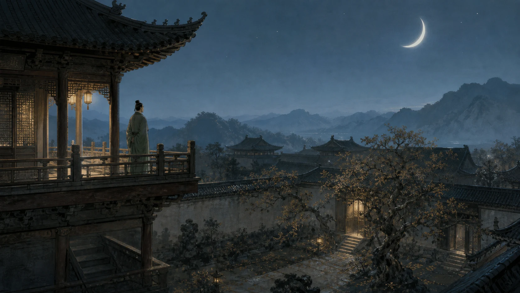 无言独上西楼