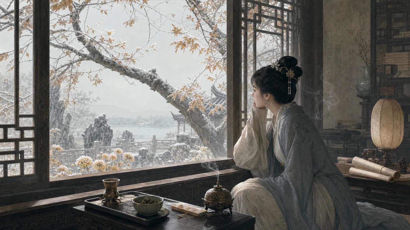 寒日萧萧上琐窗