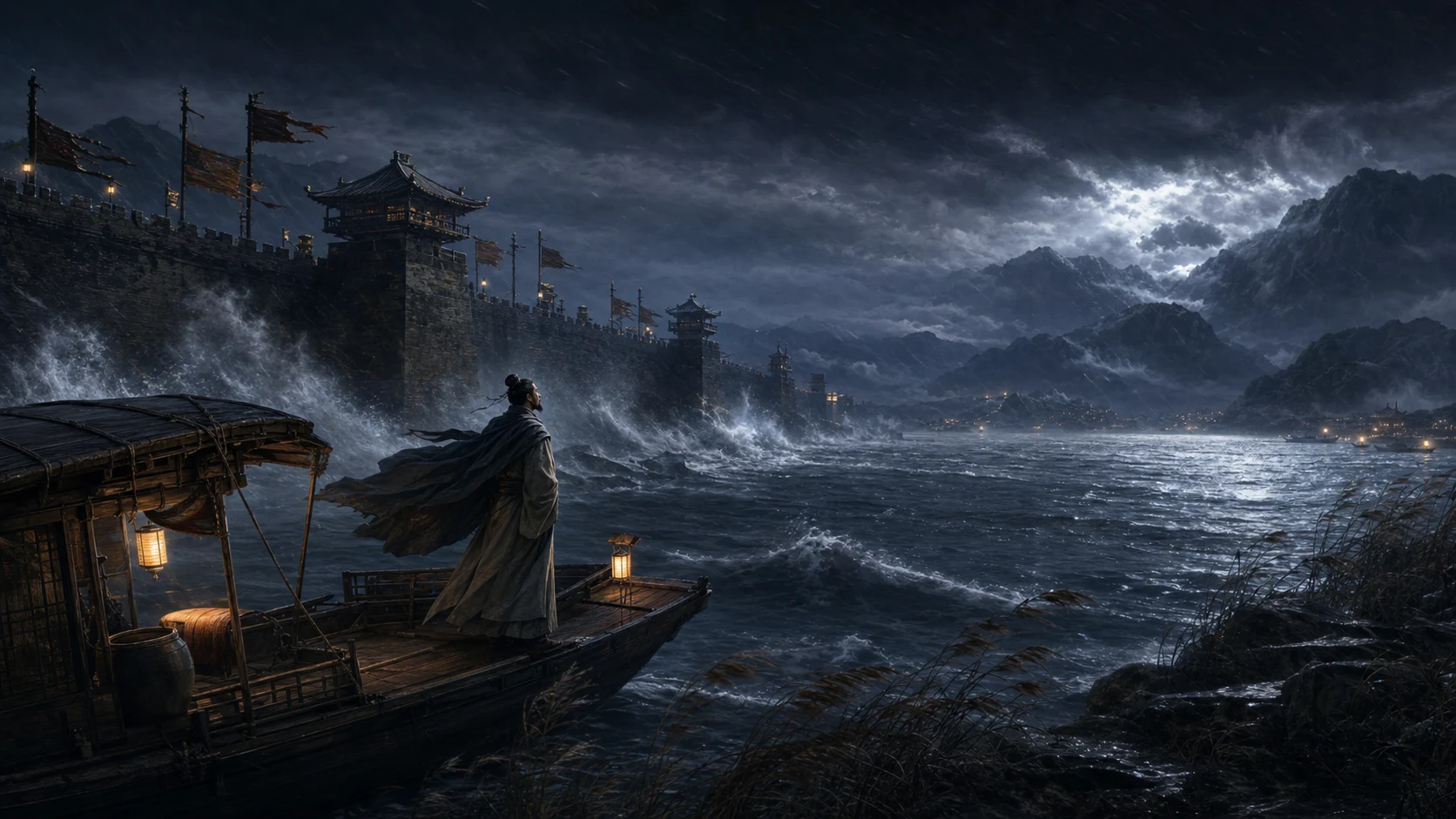 仪真江上夜泊
