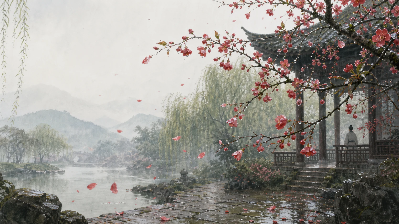 海棠为风雨所损