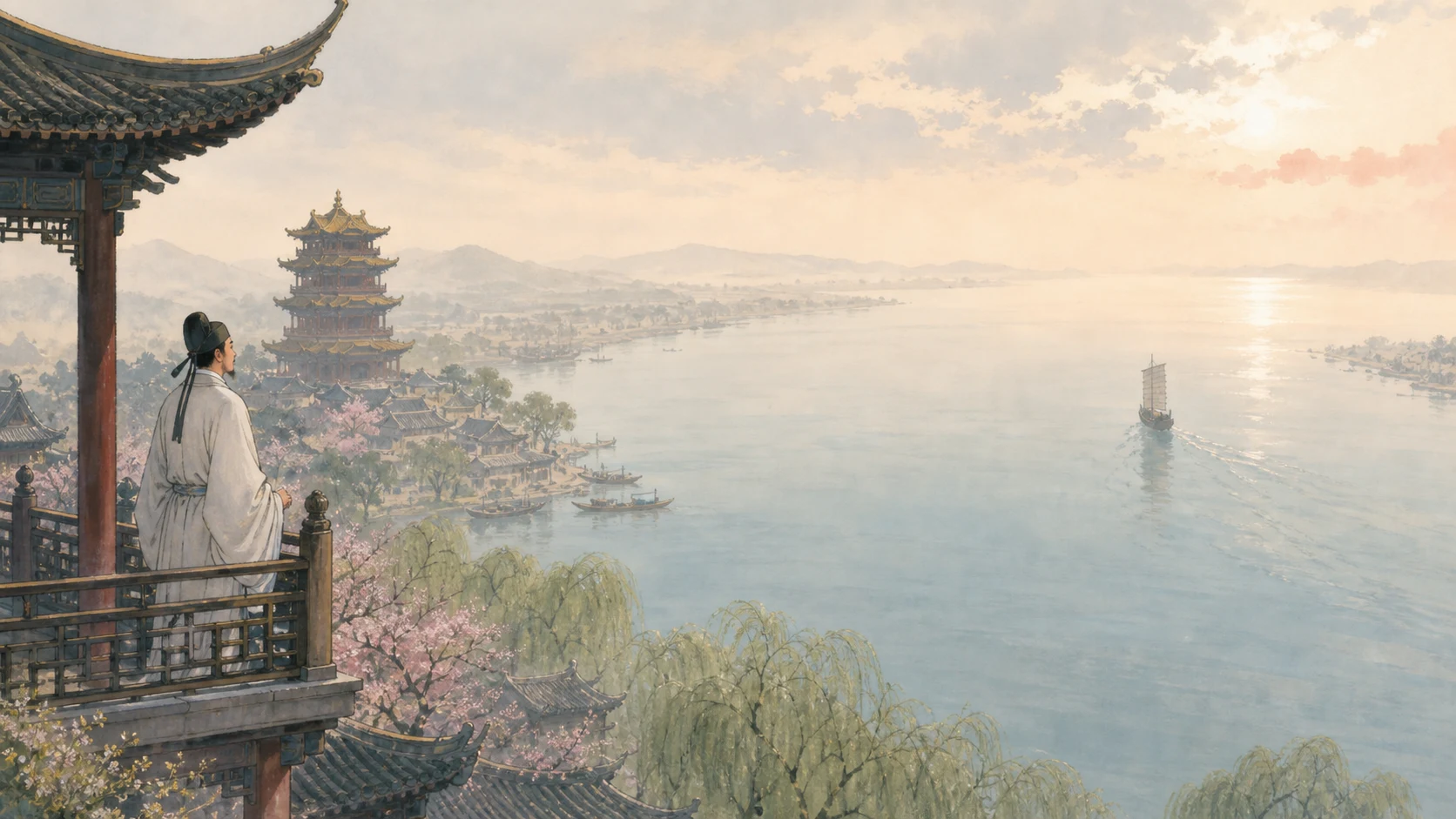 黄鹤楼送孟浩然之广陵