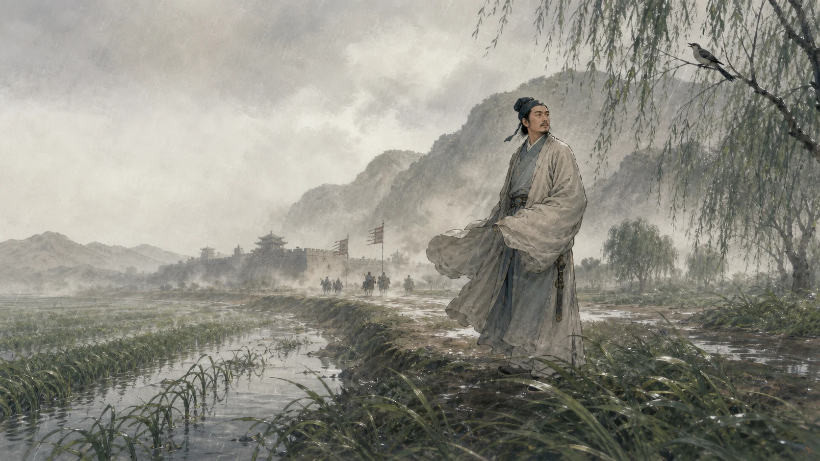 杂诗·近寒食雨草萋萋