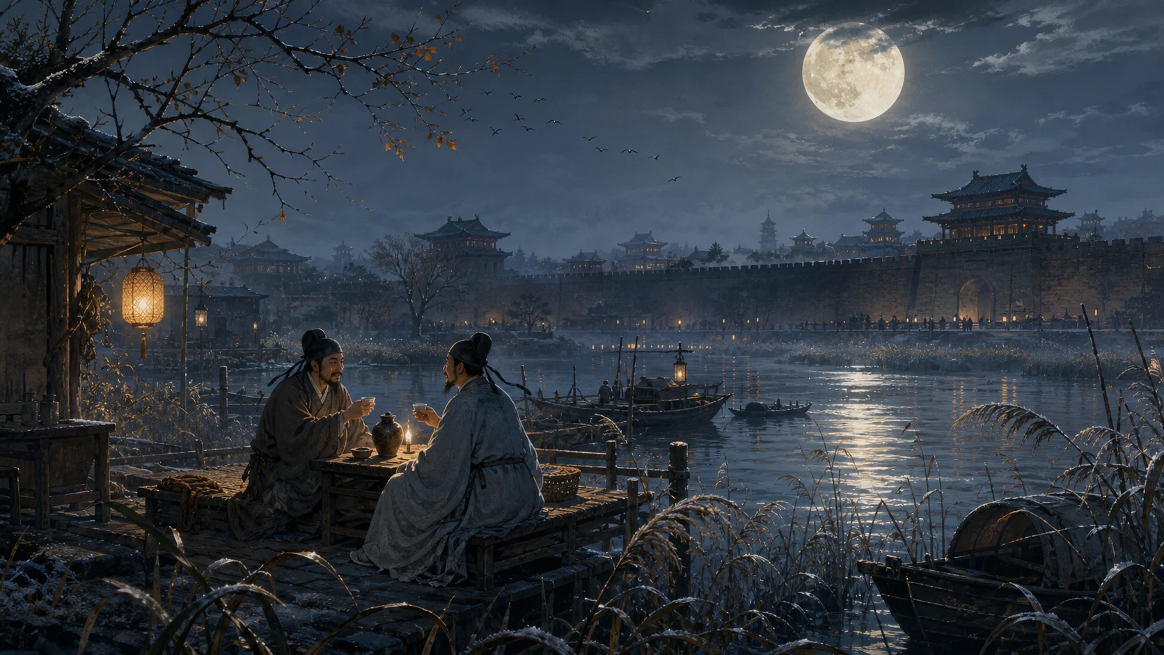 客夜与故人偶集