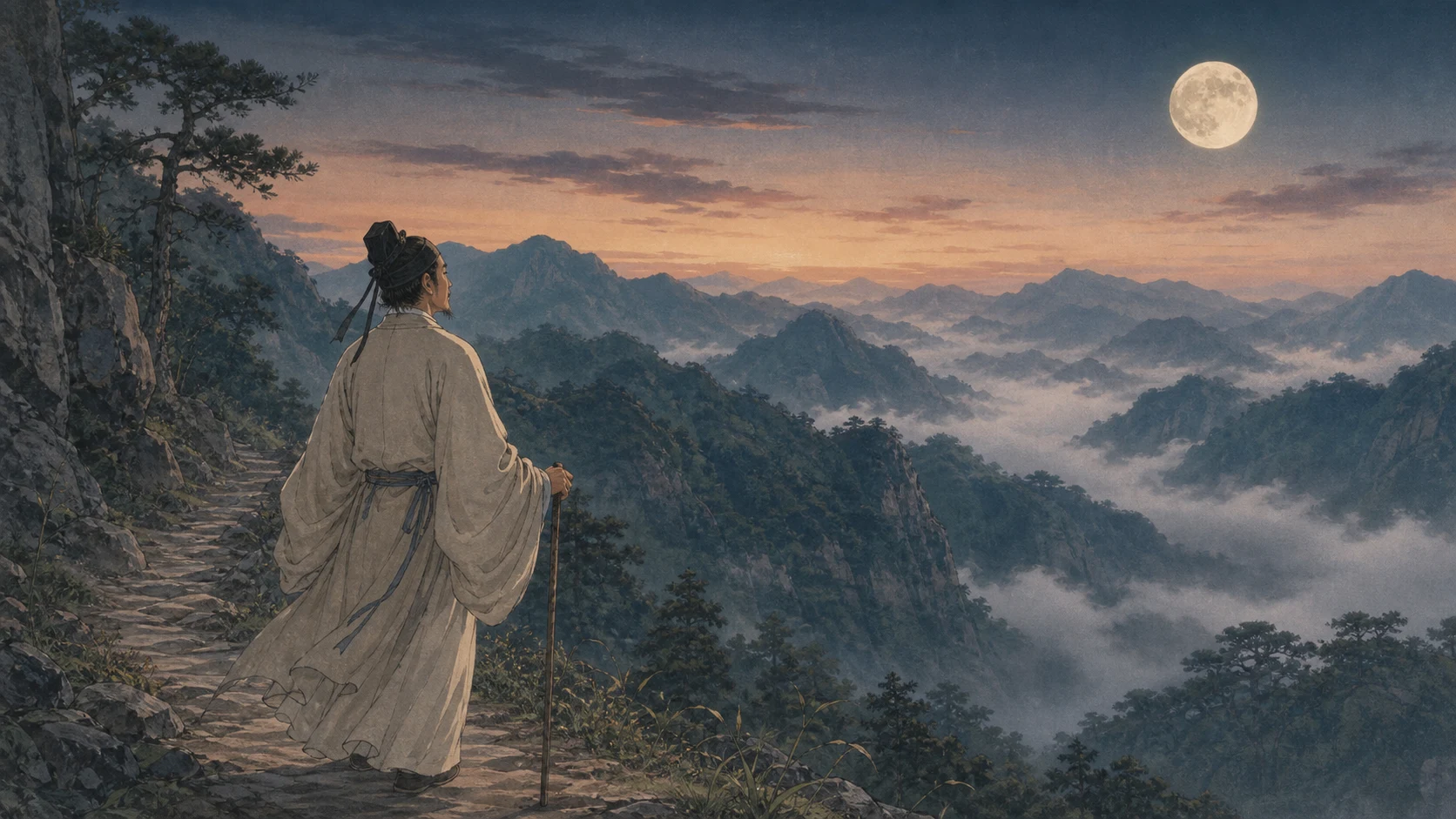 下终南山过斛斯山人宿置酒