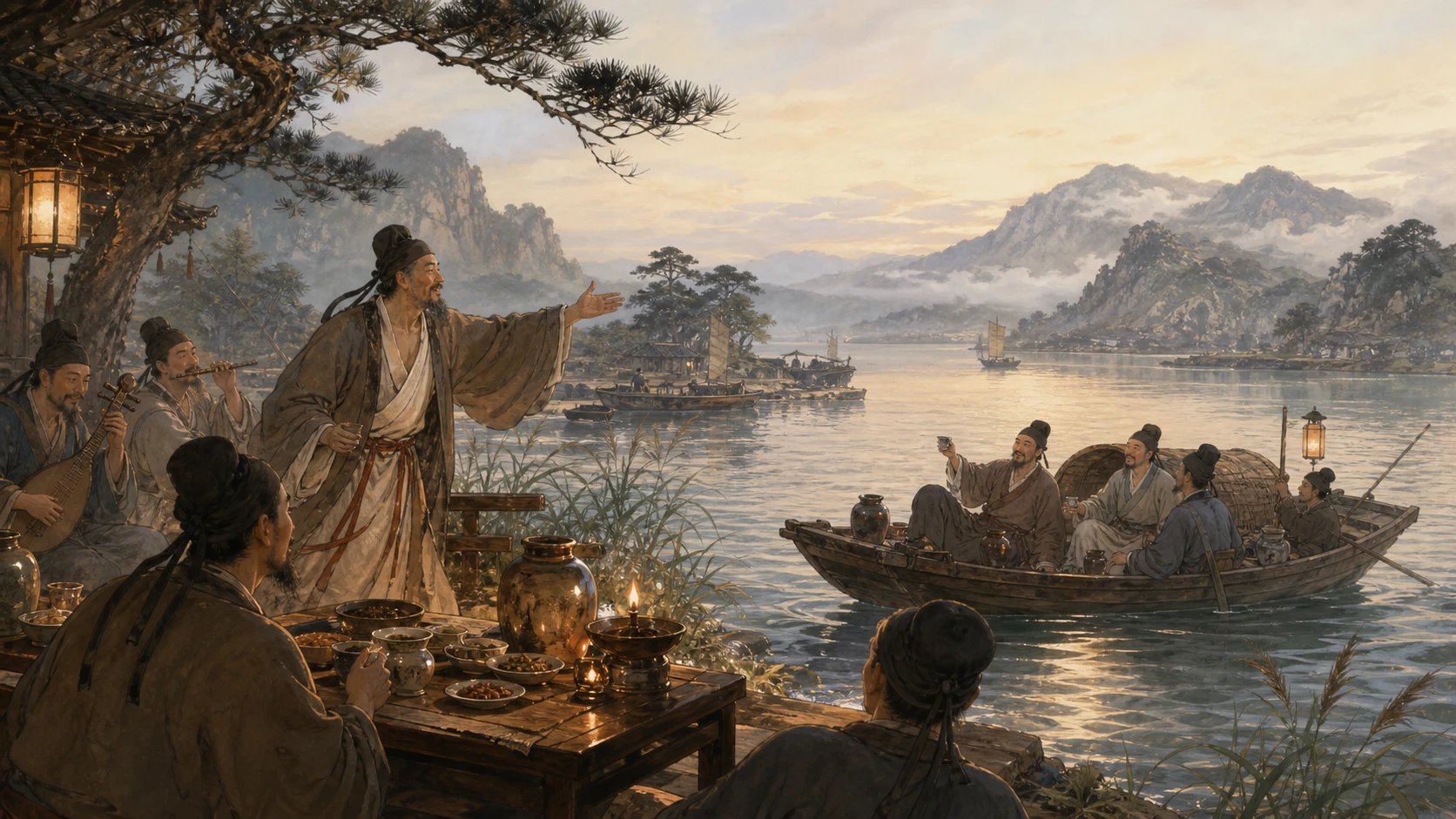 石鱼湖上醉歌