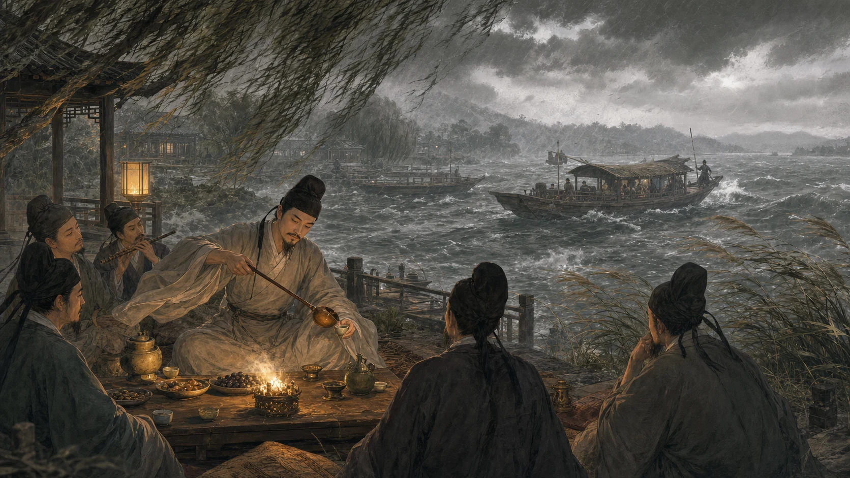 石鱼湖上醉歌