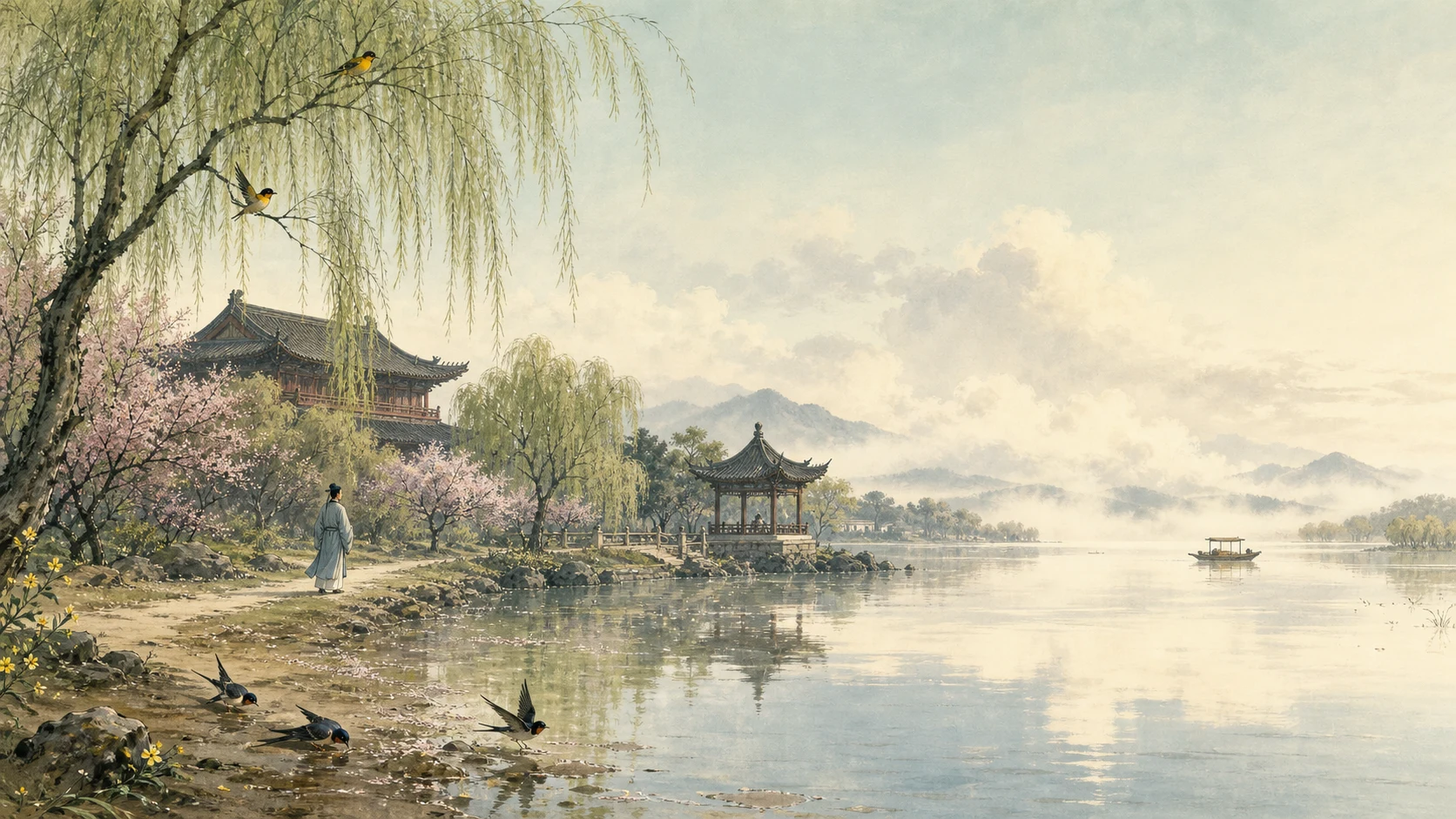 钱塘湖春行